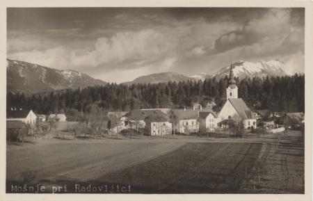 Razglednica Mošenj (vir: fototeka Gorenjskega muzeja, avtor: Drago Holynski)